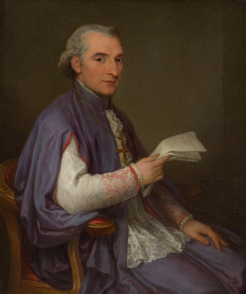Detail of Monsignor Giuseppe Spina, 1798 by Angelica Kauffman