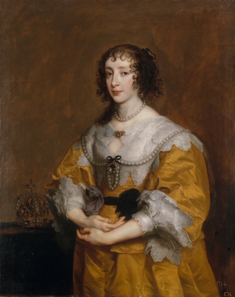 Detail of Queen Henrietta Maria, 1636 by Anthony van Dyck