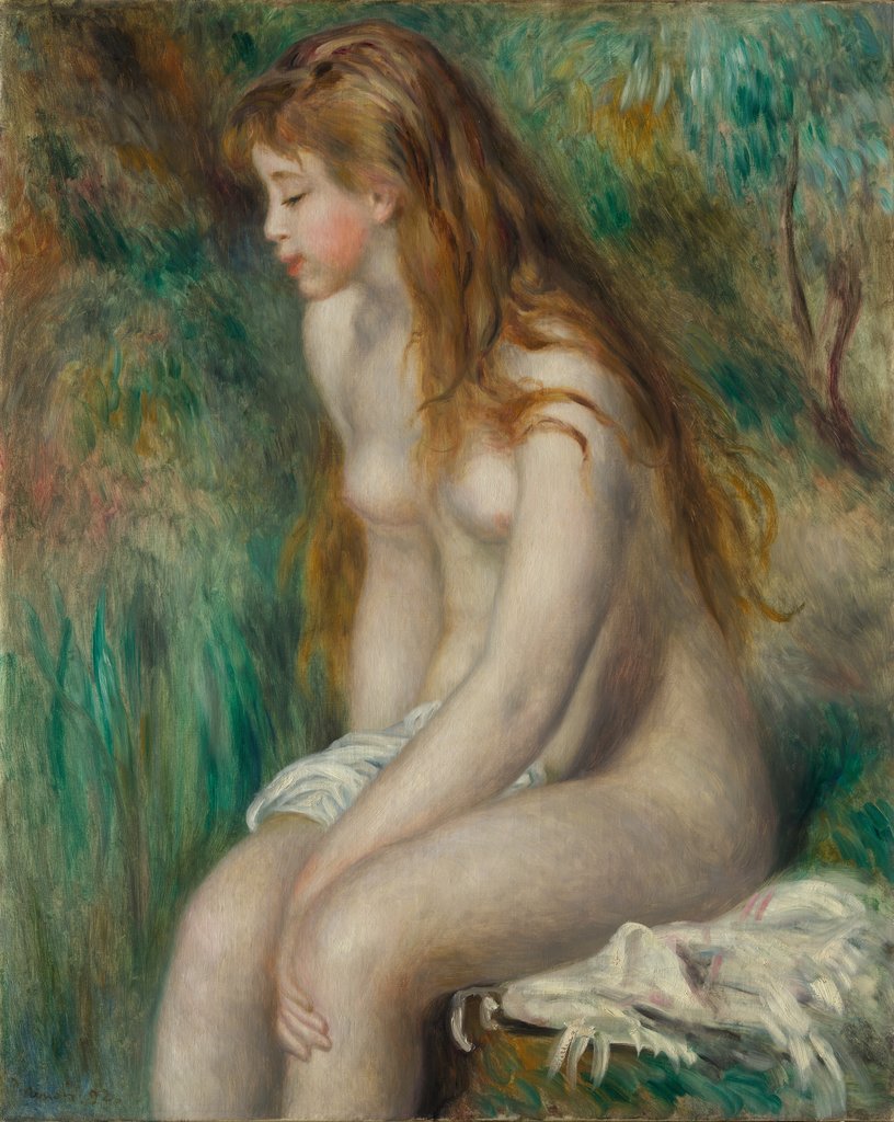 Detail of Young Girl Bathing, 1892 by Pierre-Auguste Renoir