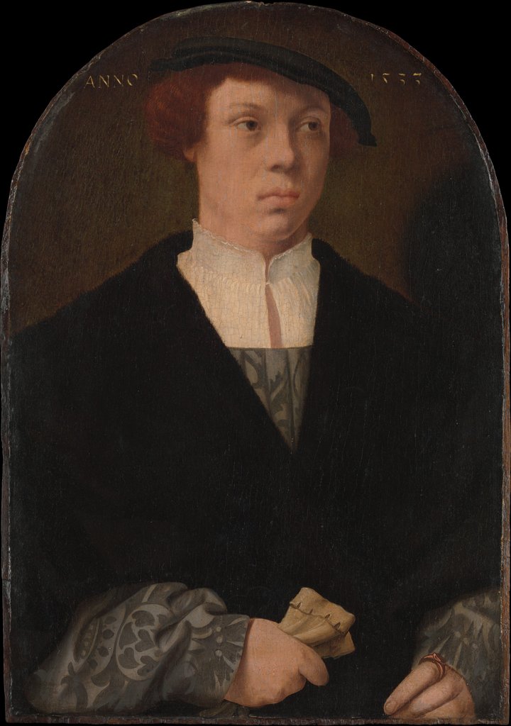 Detail of Portrait of a Man, 1533 by Bartholomaeus Bruyn the Elder