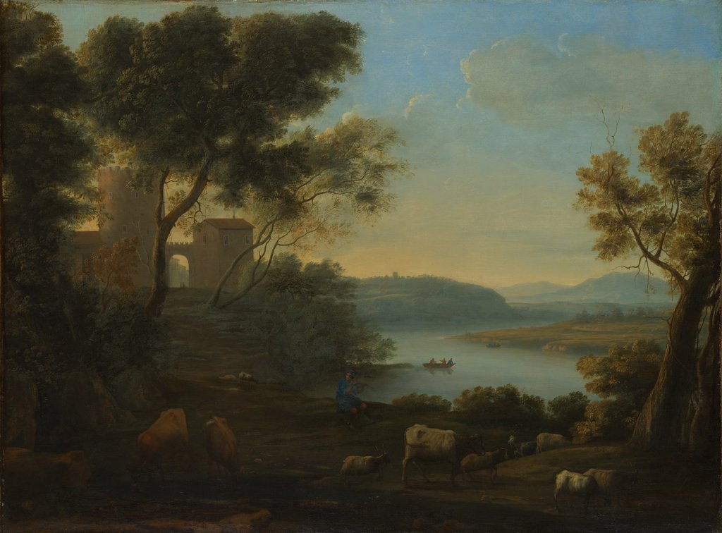 Detail of Pastoral Landscape: The Roman Campagna, ca. 1639 by Claude Lorrain