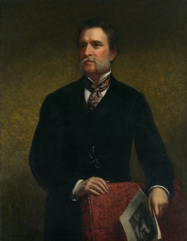Detail of John Taylor Johnston, 1875 by Daniel Huntington