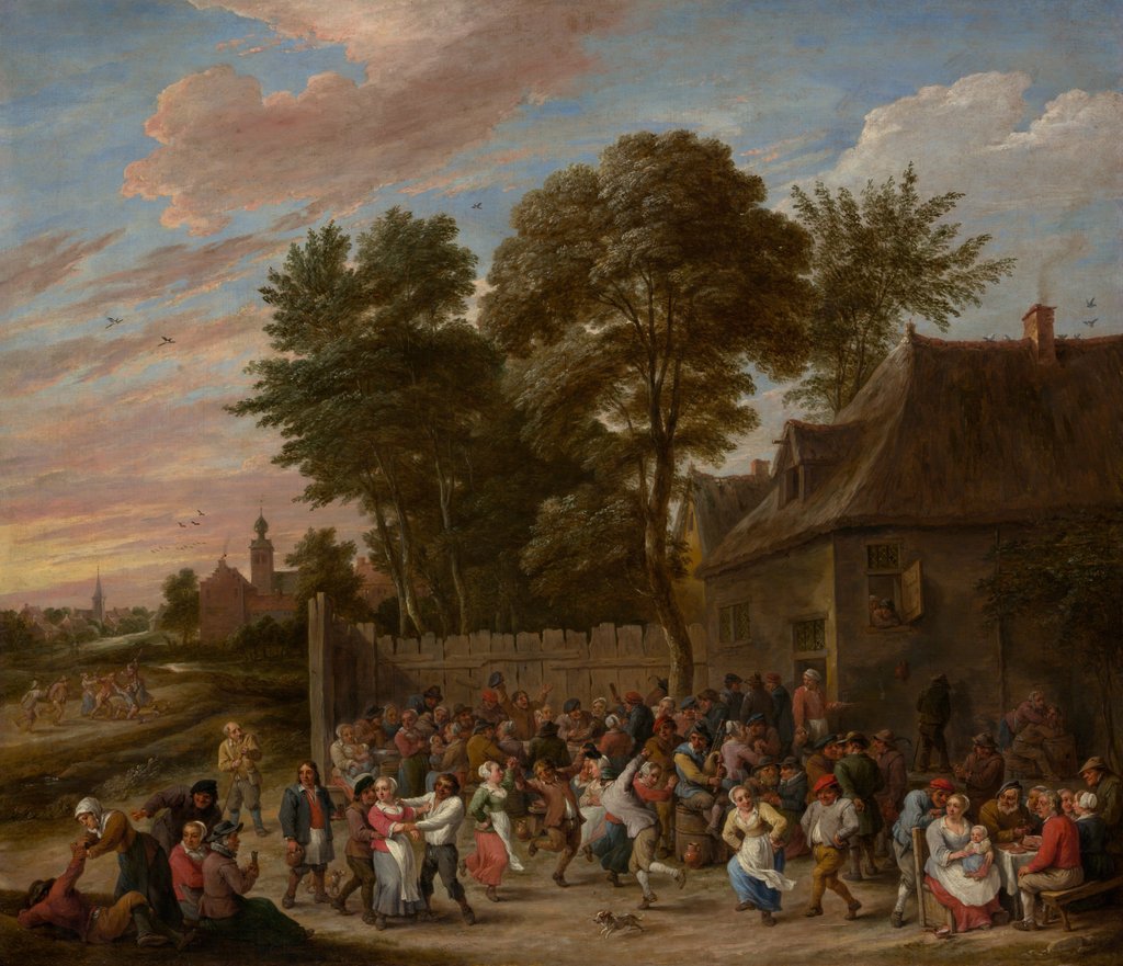 Detail of Peasants Dancing and Feasting, ca. 1660 by David Teniers II
