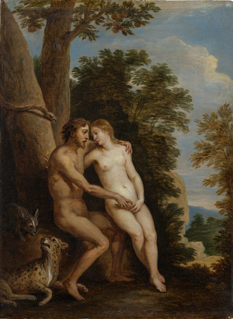 Detail of Adam and Eve in Paradise, 1650s by David Teniers II