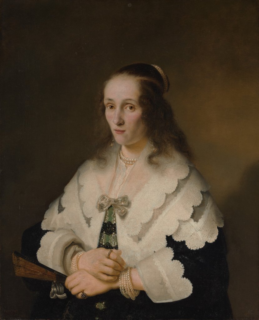 Detail of Portrait of a Woman, 1642 by Ferdinand Bol