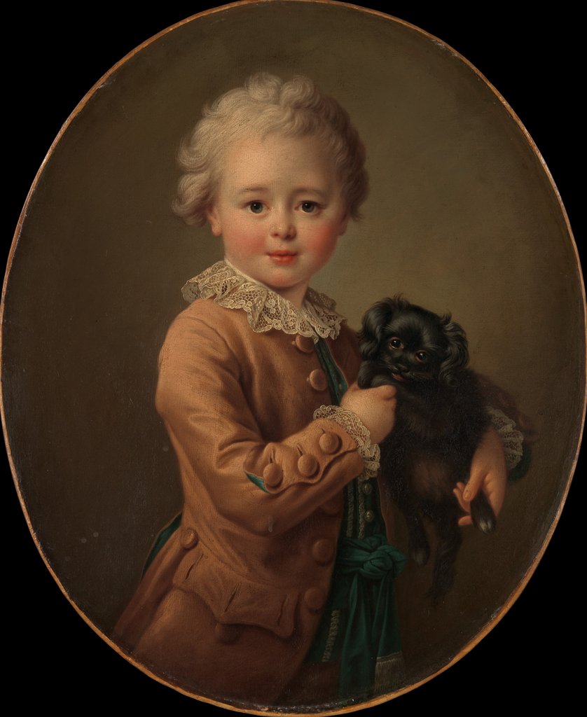 Detail of Boy with a Black Spaniel by Francois Hubert Drouais