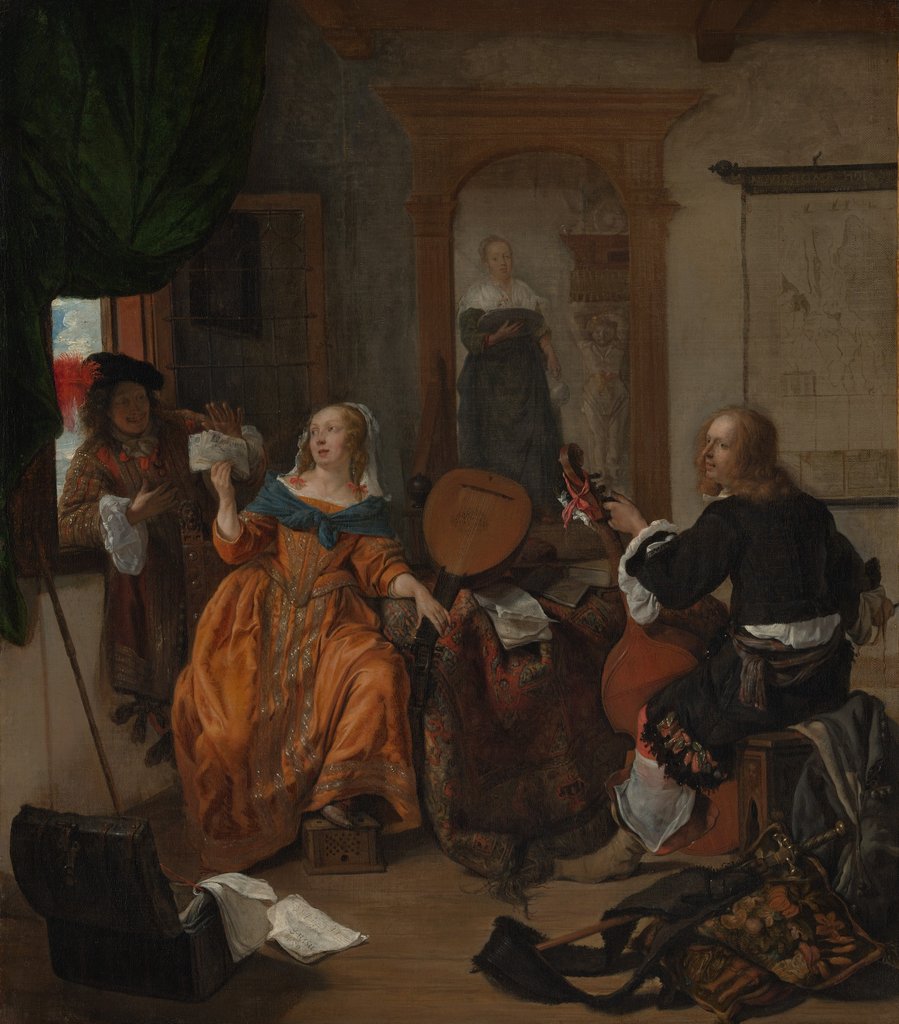Detail of A Musical Party, 1659 by Gabriel Metsu