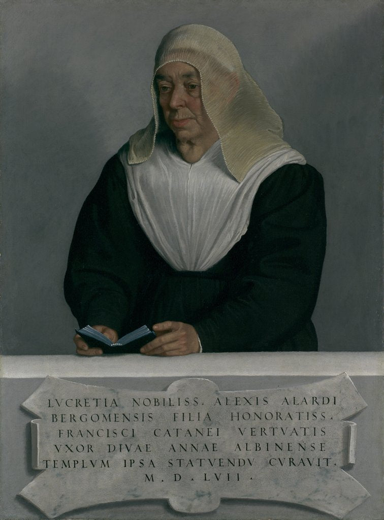 Detail of Lucrezia Agliardi Vertova, 1557 by Giovanni Battista Moroni