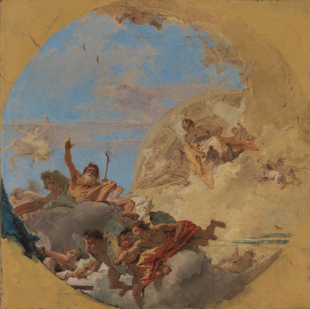 Detail of Neptune and the Winds by Giovanni Battista Tiepolo