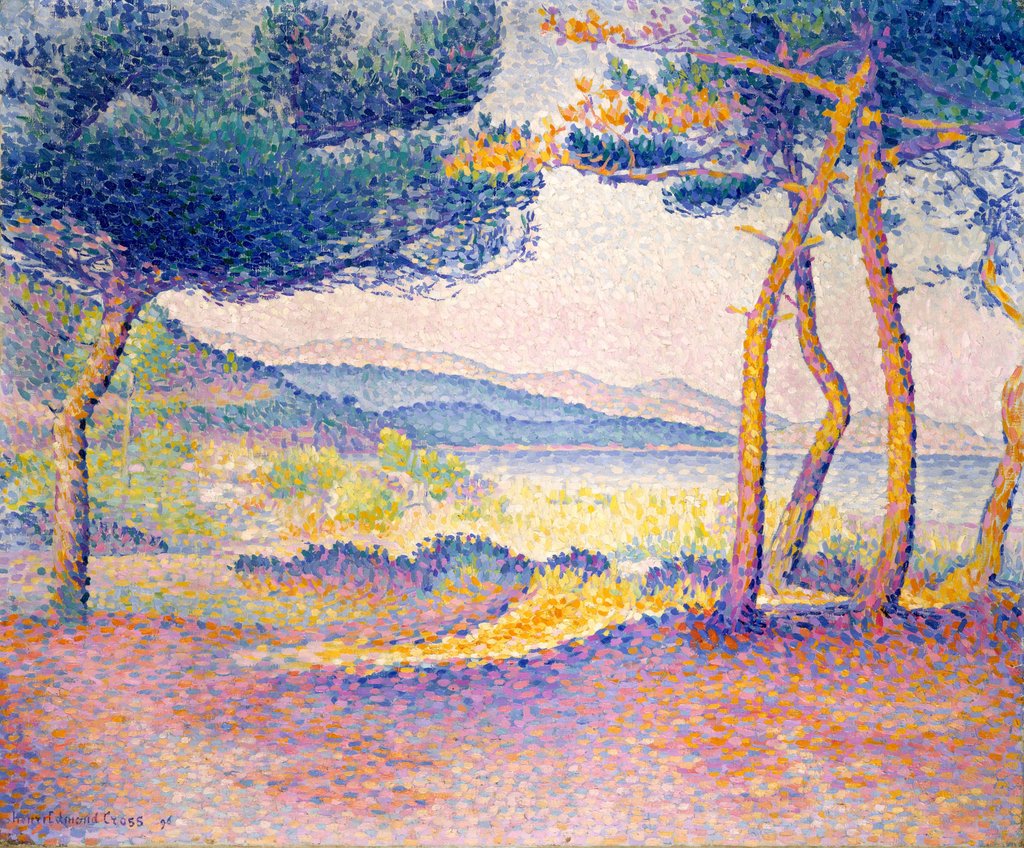 Detail of Pines Along the Shore, 1896 by Henri-Edmond Cross