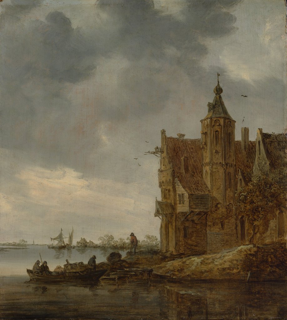 Detail of Country House near the Water, 1646 by Jan van Goyen