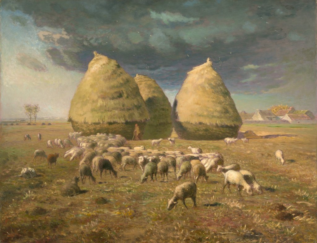 Detail of Haystacks: Autumn, ca. 1874 by Jean Francois Millet