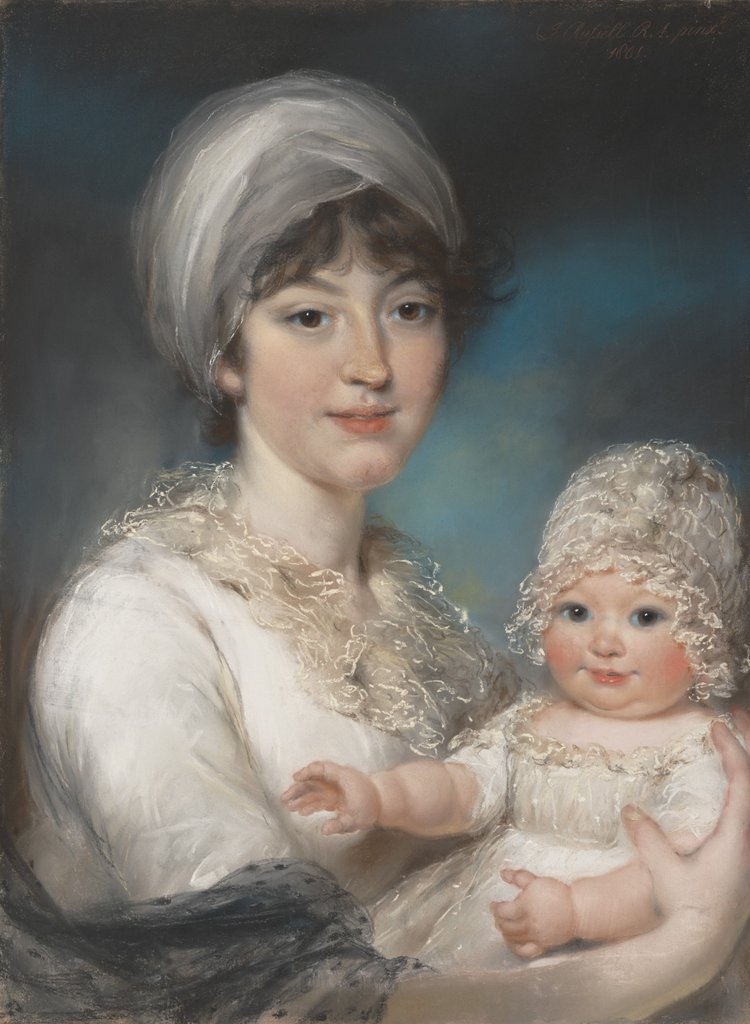 Mrs. Robert Shurlock and Her Daughter Ann, 1801 by John Russell