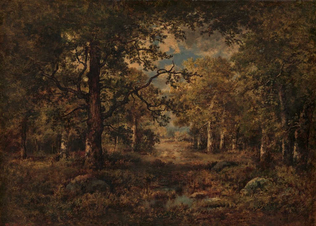 Detail of A Vista through Trees: Fontainebleau, 1873 by Narcisse Virgile Diaz de la Pena