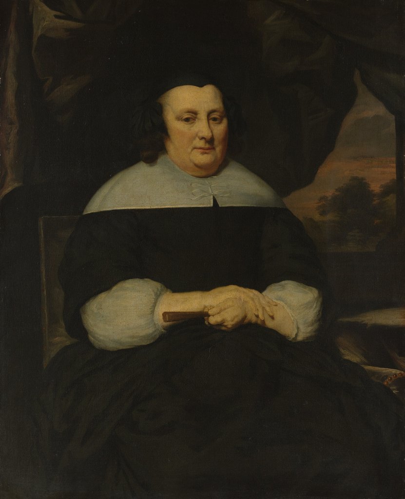Detail of Portrait of a Woman, ca. 1665-70 by Nicolaes Maes