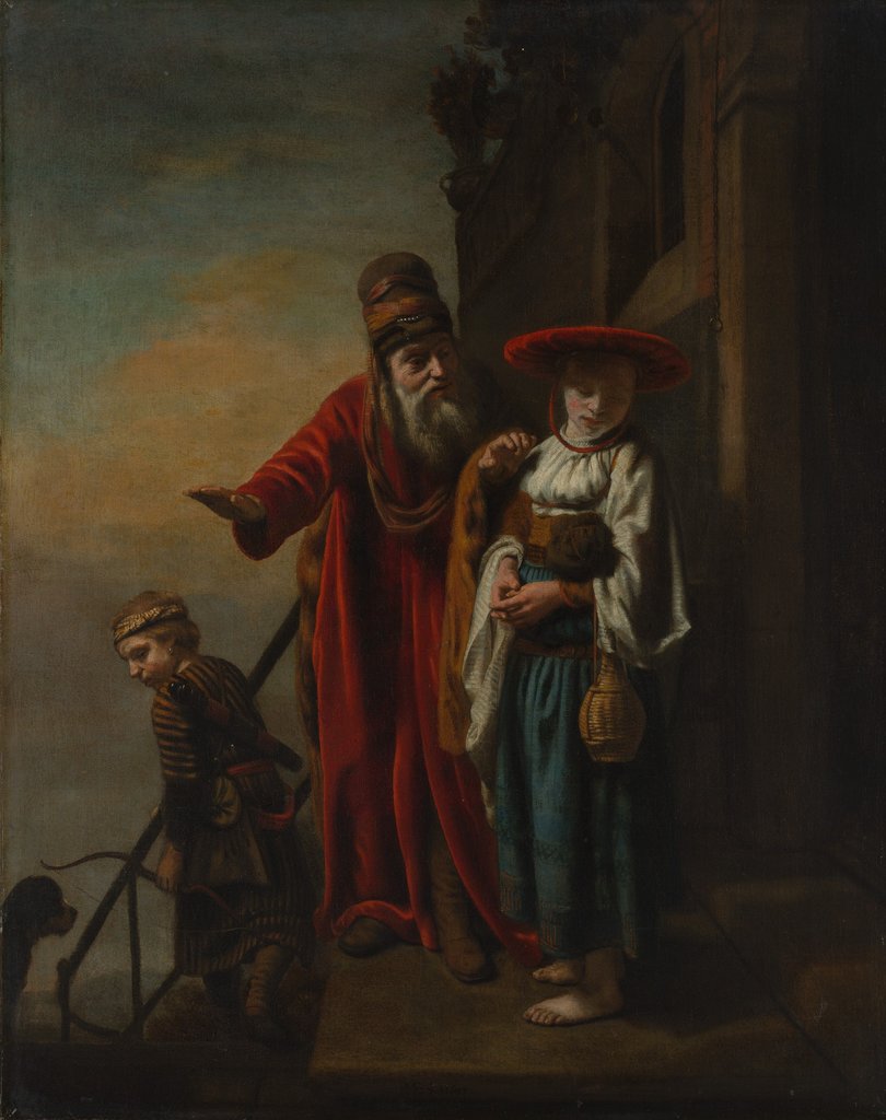 Detail of Abraham Dismissing Hagar and Ishmael, 1653 by Nicolaes Maes