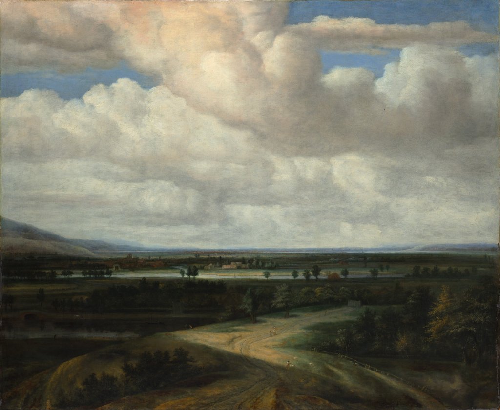 Detail of A Panoramic Landscape with a Country Estate, ca. 1649 by Philip Koninck