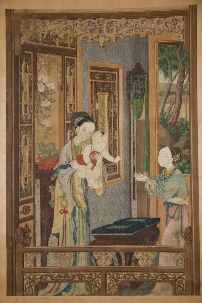 Detail of Interior with Woman, Child and Nurse, late 18th-early 19th century by Unknown