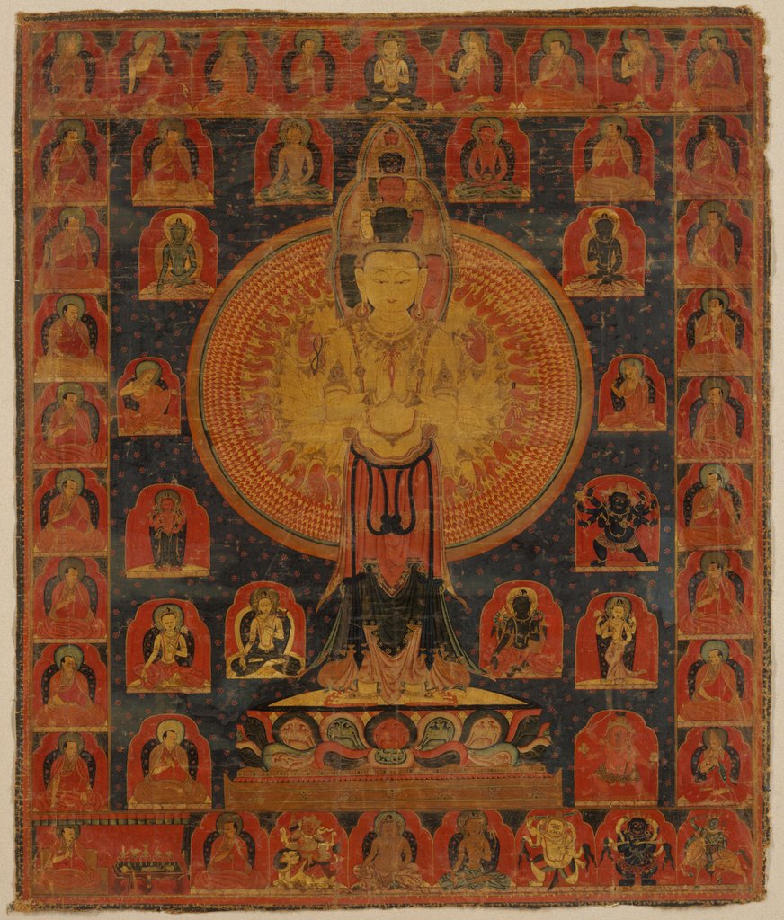 Thousand-Armed Chenresi, a Cosmic Form of the Bodhisattva Avalokiteshvara, 14th century by Unknown