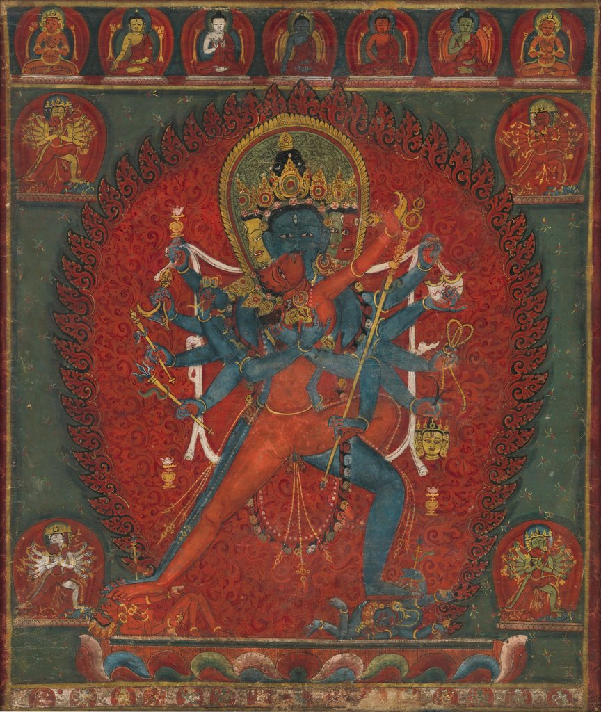 Detail of Chakrasamvara and Vajravarahi, 1575-1600 by Unknown