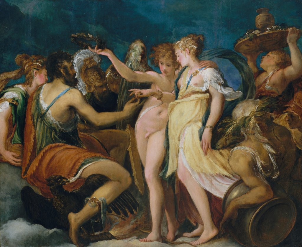 Detail of The Marriage of Cupid and Psyche, 1540s by Andrea Schiavone