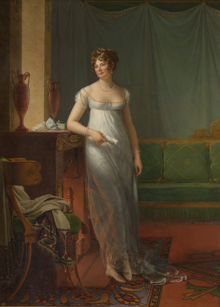 Detail of Madame Charles Maurice de Talleyrand Périgord, ca. 1804 by Francois Pascal Simon Gerard