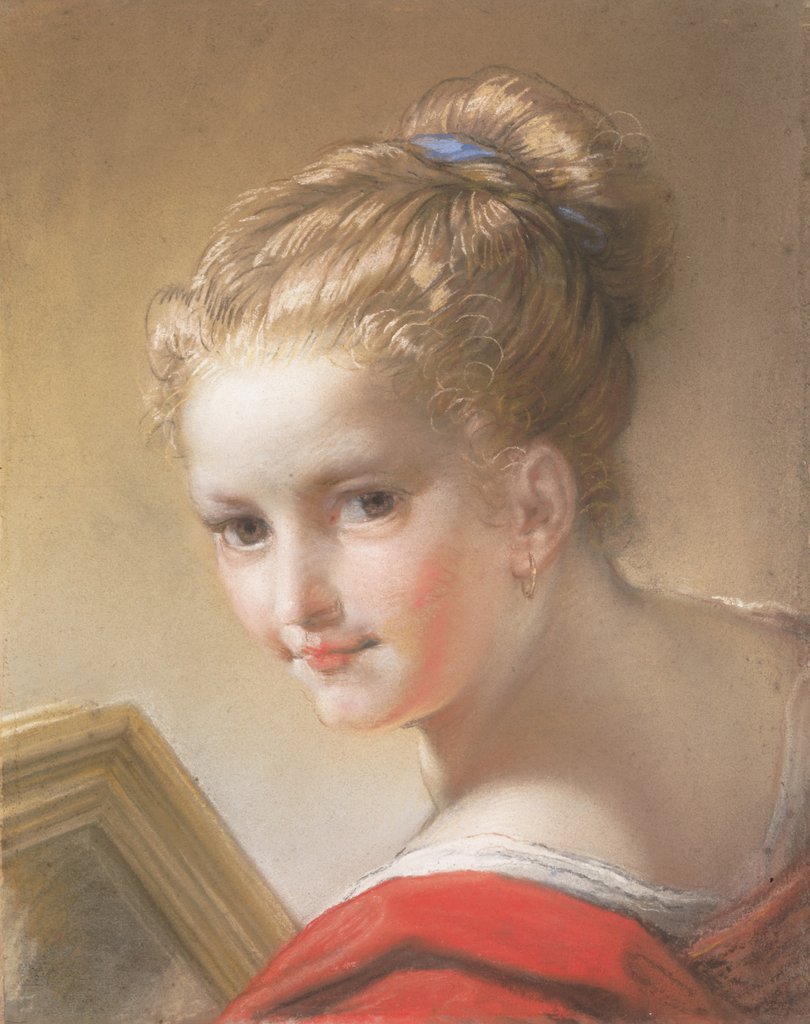 Detail of Study of a Girl in Red, 1717 by Benedetto Luti