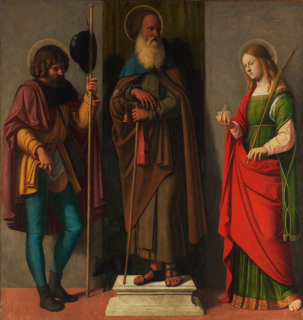 Detail of Three Saints: Roch, Anthony Abbot, and Lucy, ca. 1513 by Giovanni Battista Cima da Conegliano