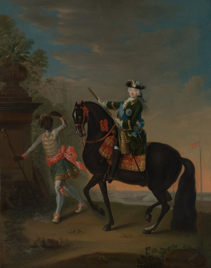 Detail of The Empress Elizabeth of Russia on Horseback, Attended by a Page, after 1743-49 by Georg Cristoph Grooth