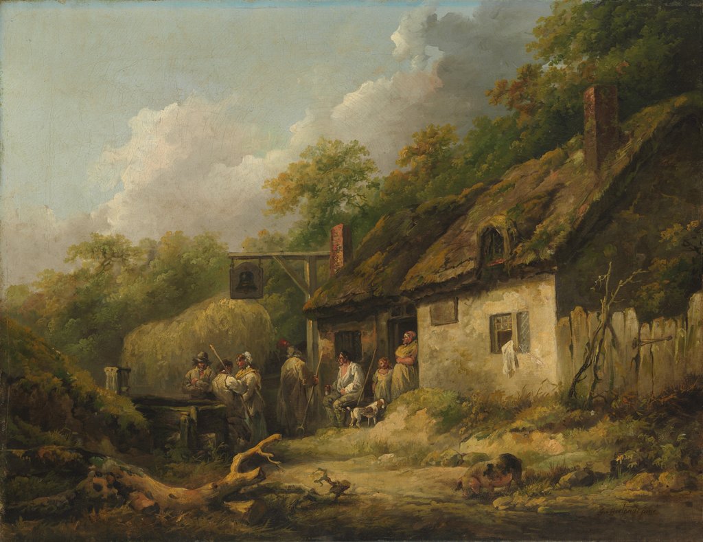 Detail of The Bell Inn, late 1780s by George Morland