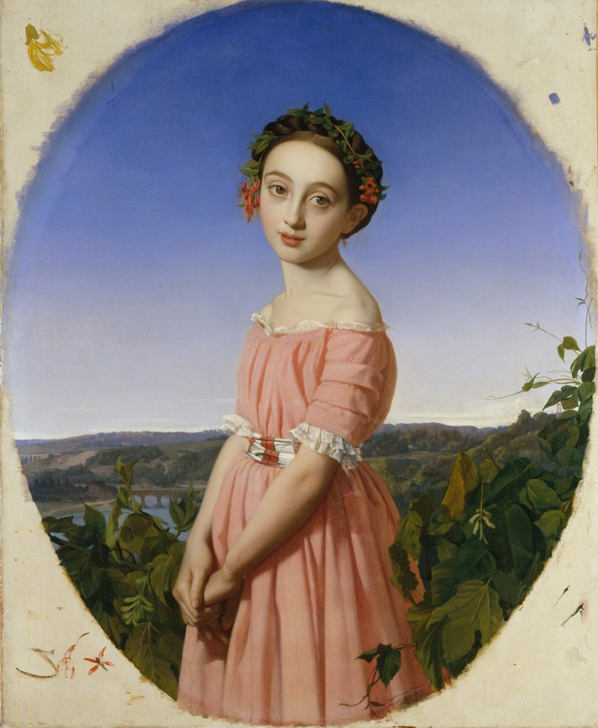 Detail of Faustine Léo, 1842 by Henri Lehmann