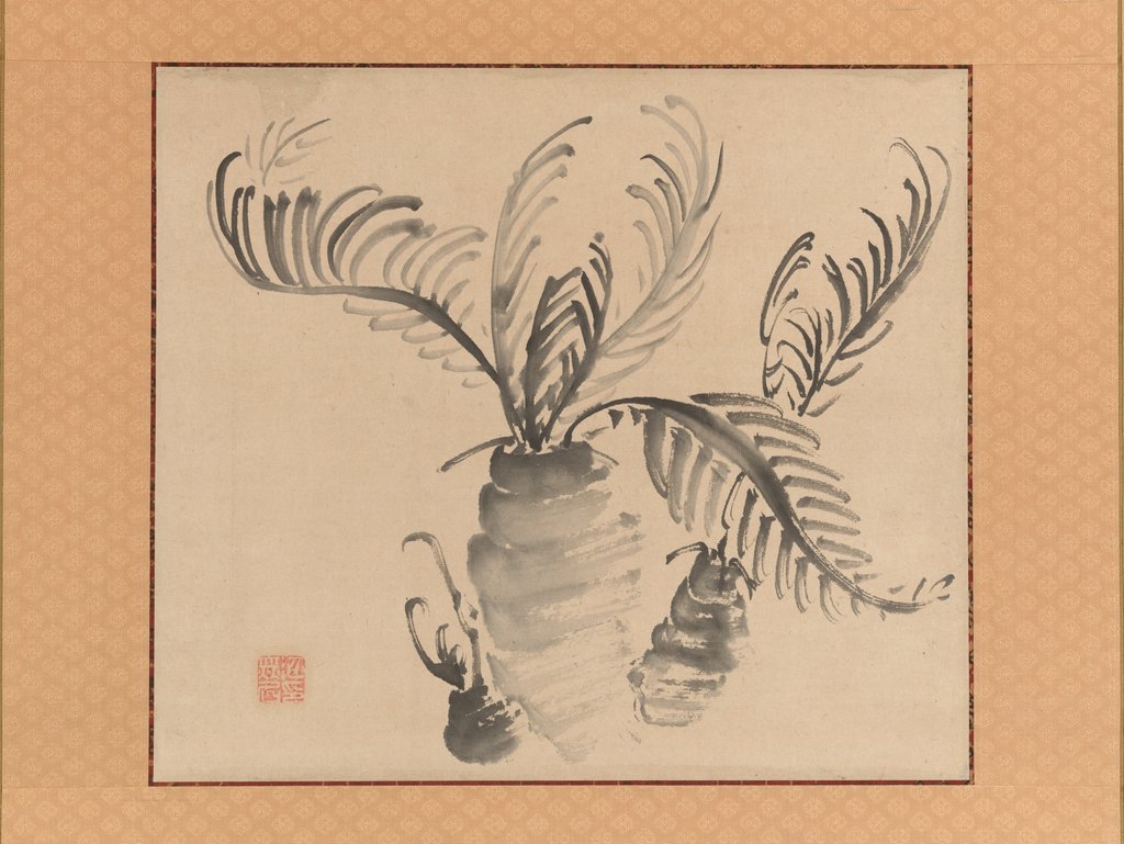 Detail of Cycad, mid-18th century by Ike no Taiga