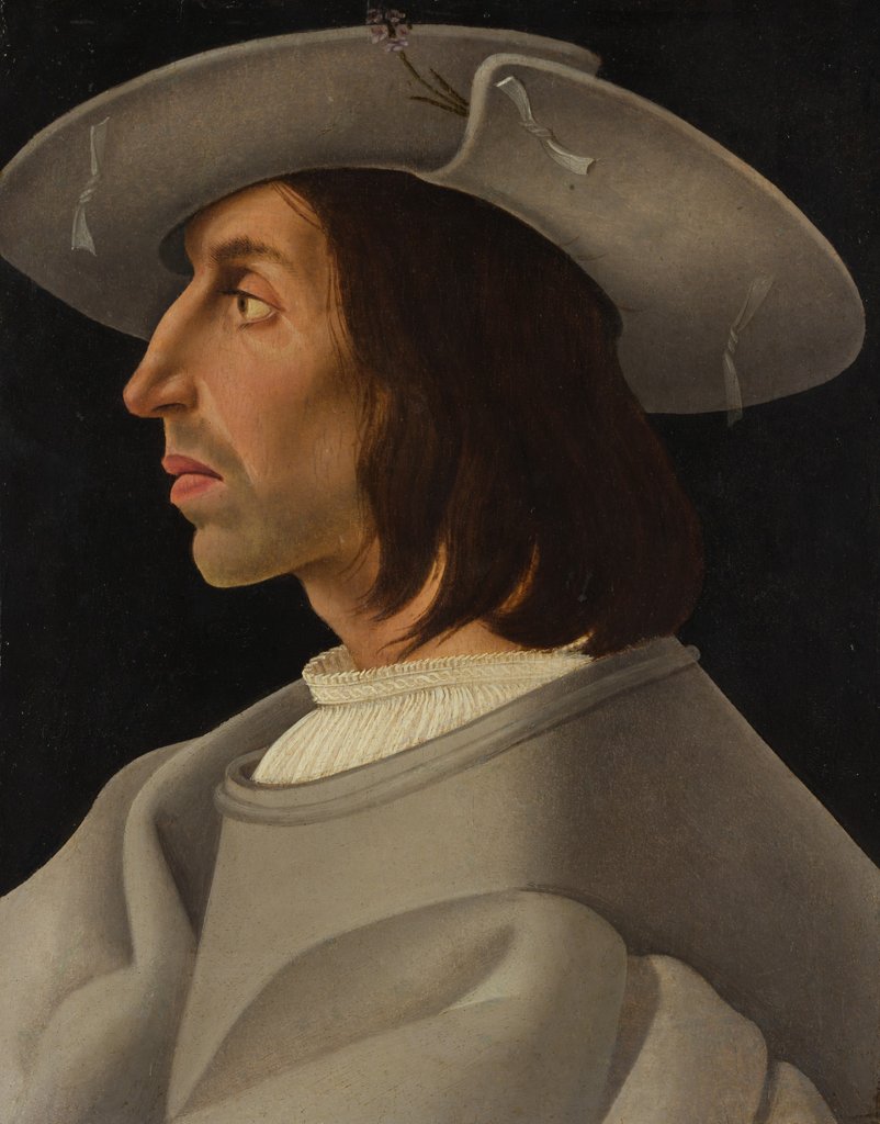 Detail of Portrait of a Man in Profile, ca. 1525 by ? Italian Painter