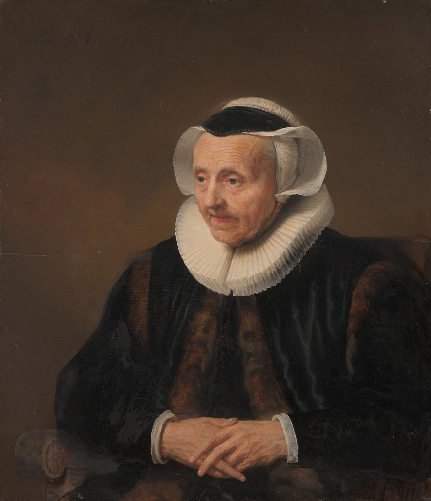 Detail of Portrait of an Old Woman by Style of Jacob Backer