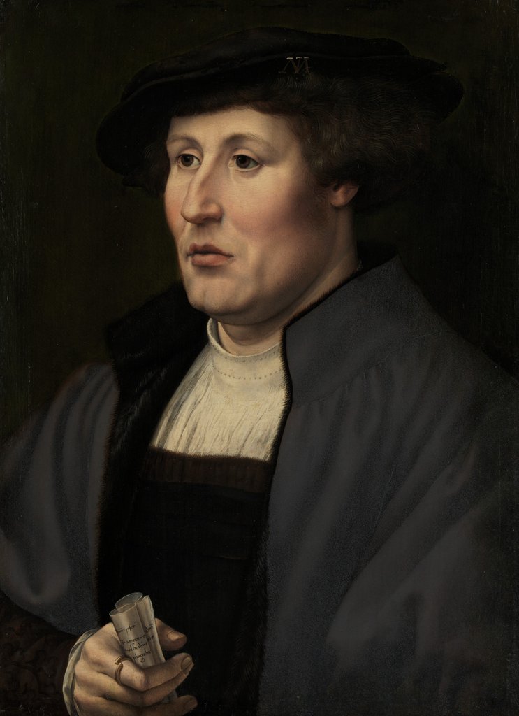 Detail of Portrait of a Man, ca. 1520-25 by Jan Gossaert