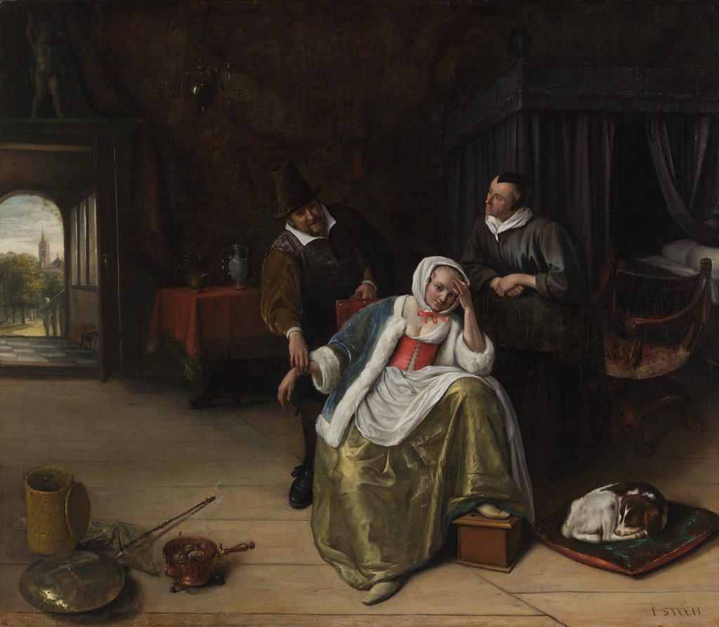 Detail of The Lovesick Maiden, ca. 1660 by Jan Steen