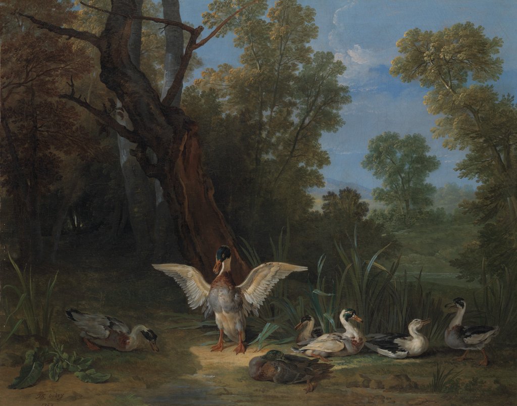Detail of Ducks Resting in Sunshine, 1753 by Jean-Baptiste Oudry
