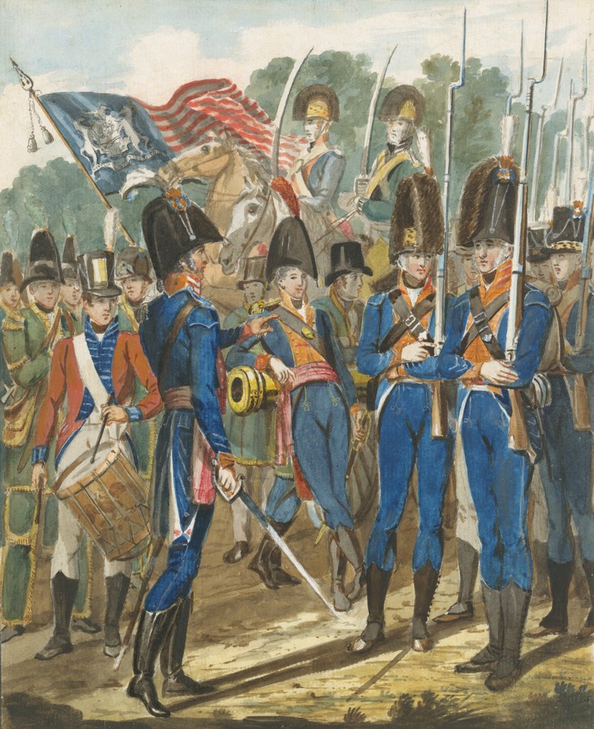 Members of the City Troop and Other Philadelphia Soldiery, 1811-ca. 1813 by John Lewis Krimmel