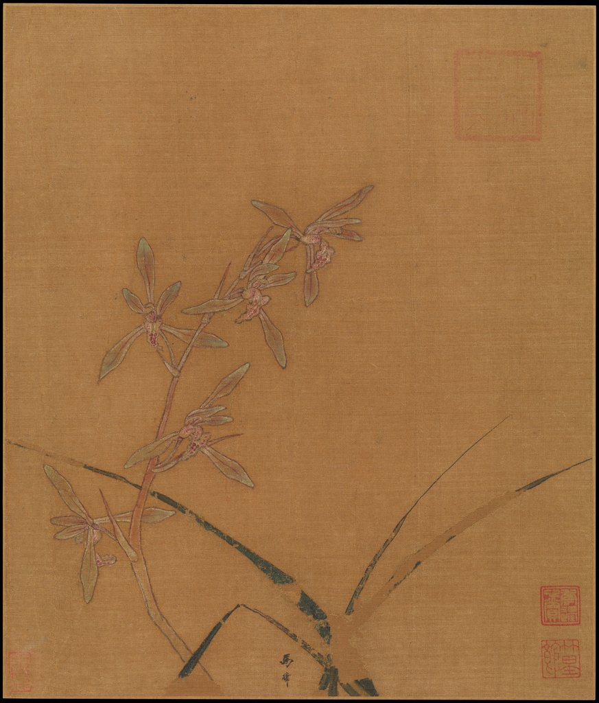 Detail of Orchids, second quarter of the 13th century by Ma Lin