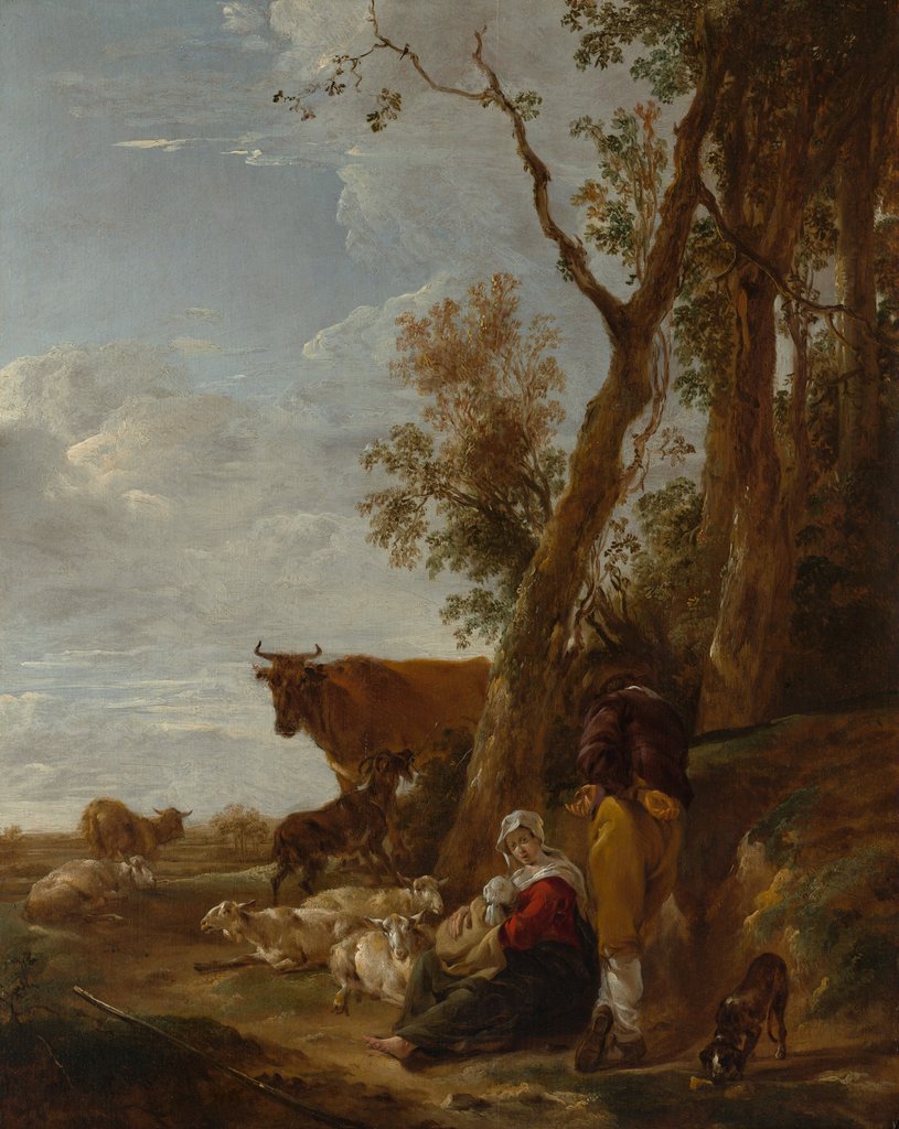 Detail of Rest, 1644 by Nicolaes Berchem