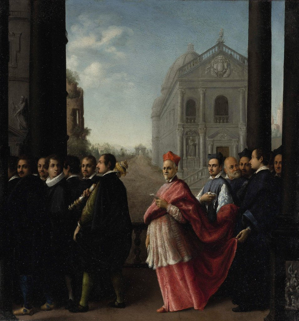 Detail of A Cardinal's Procession, 1621 by Ottavio Mario Leoni