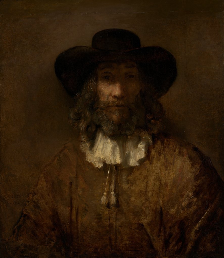 Detail of Man with a Beard by Style of Rembrandt
