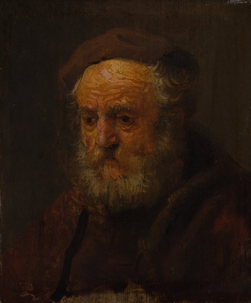 Detail of Study Head of an Old Man by Style of Rembrandt
