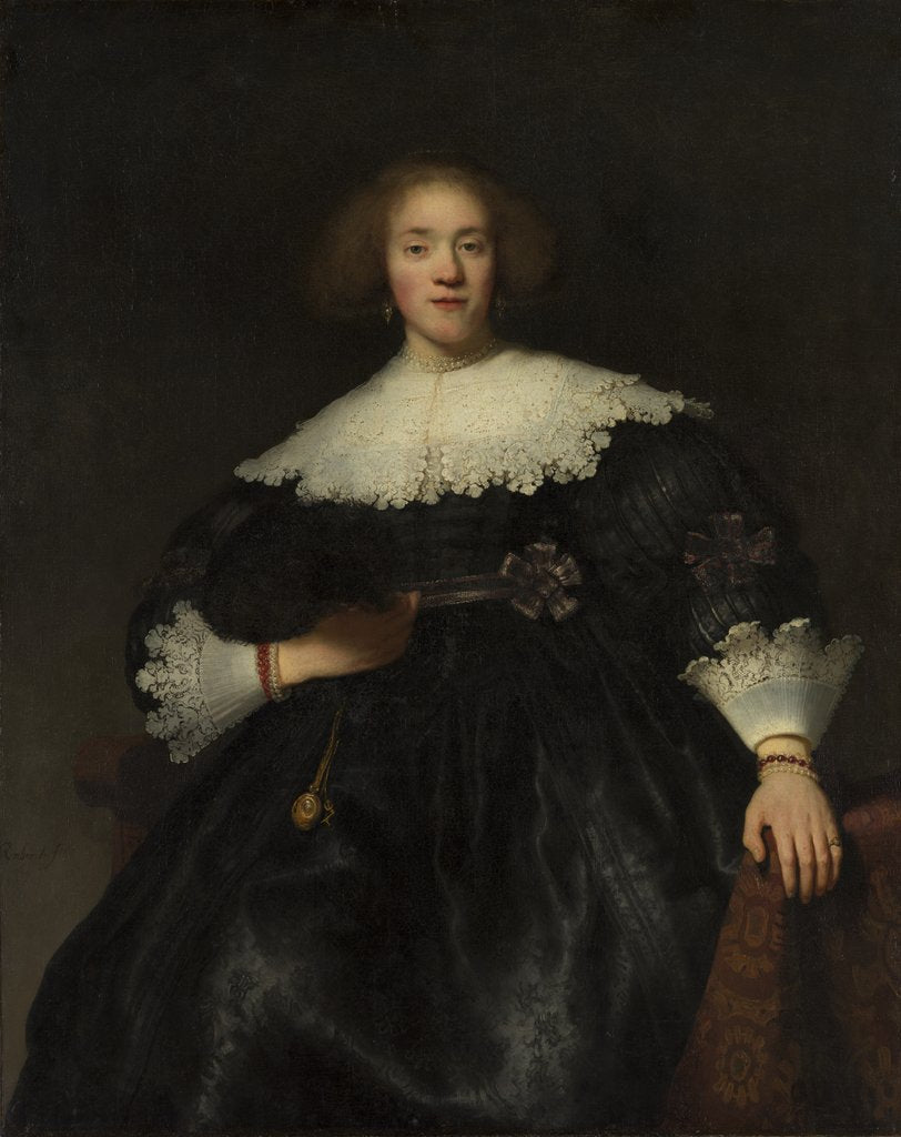 Portrait of a Young Woman with a Fan, 1633 by Rembrandt Harmensz van Rijn