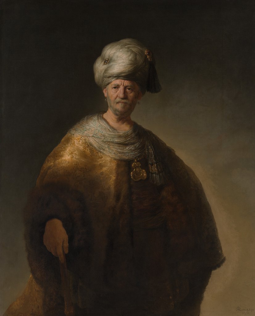 Detail of Man in Oriental Costume, 1632 by Rembrandt Harmensz van Rijn