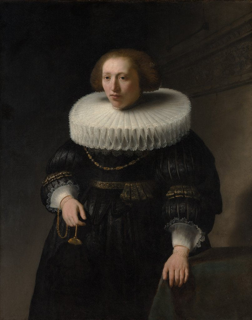 Detail of Portrait of a Woman, probably a Member of the Van Beresteyn Family, 1632 by Rembrandt Harmensz van Rijn