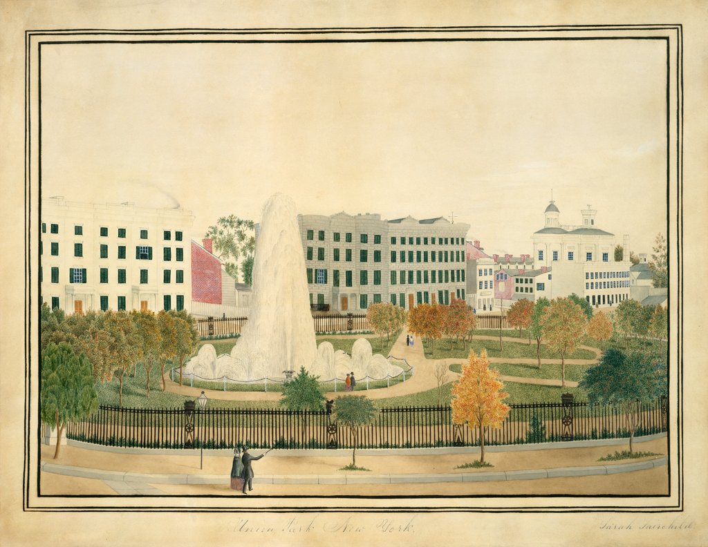 Union Park, New York, ca. 1845 by Sarah Fairchild