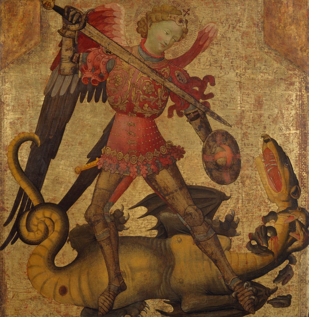 Detail of Saint Michael and the Dragon, ca. 1405 by Spanish Painter