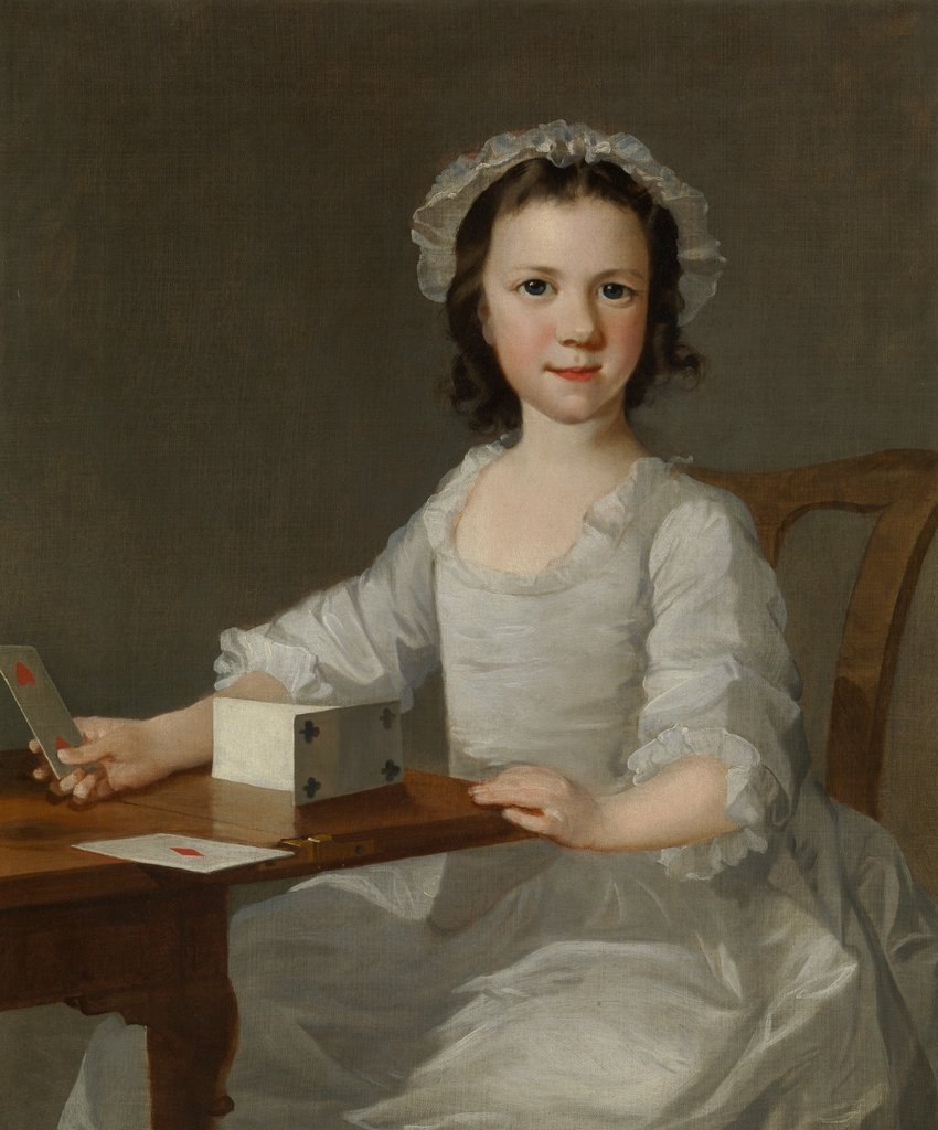 Detail of Girl Building a House of Cards, mid-18th century by Attributed to Thomas Frye