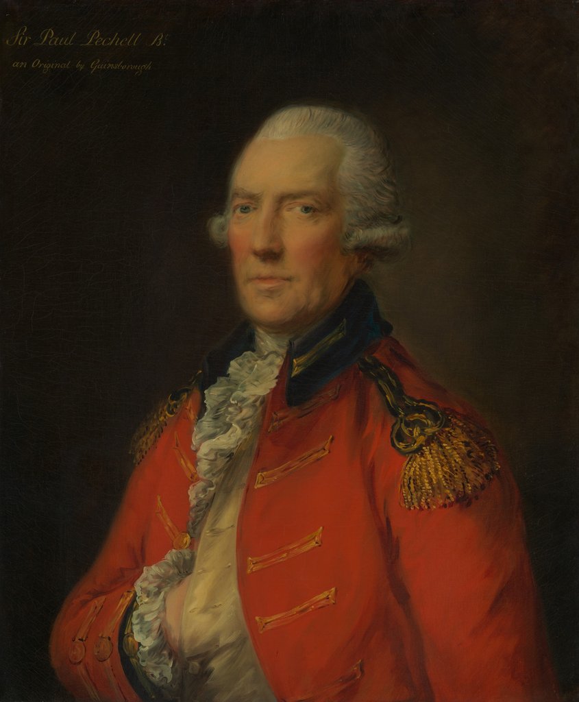 Detail of Lieutenant Colonel Paul Pechell by Thomas Gainsborough